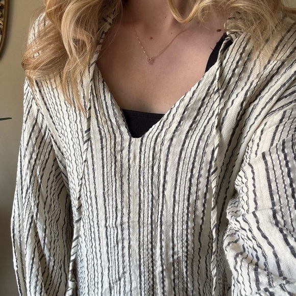 Free People “Rhythm Of The Night” Striped Peasant Tunic Top - Picture 3 of 9